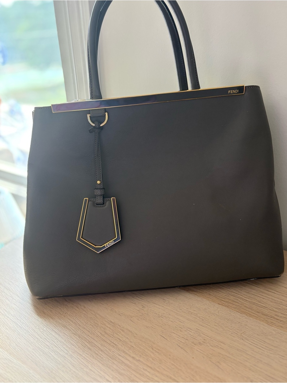 Fendi Green Saffiano Leather 2Jours Tote Bag